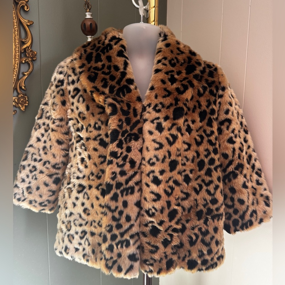Billabong Leopard Print Faux Fur Coat